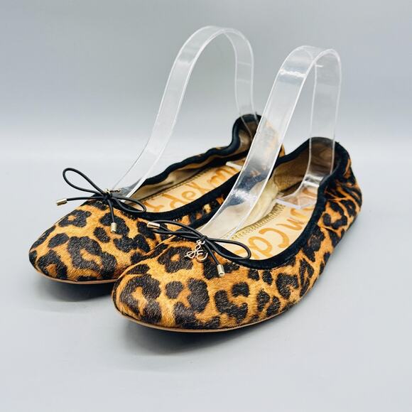 Sam Edelman Shoes Womens 9 Brown Leopard Print Calf Hair Felicia Ballet Flats - Picture 4 of 13